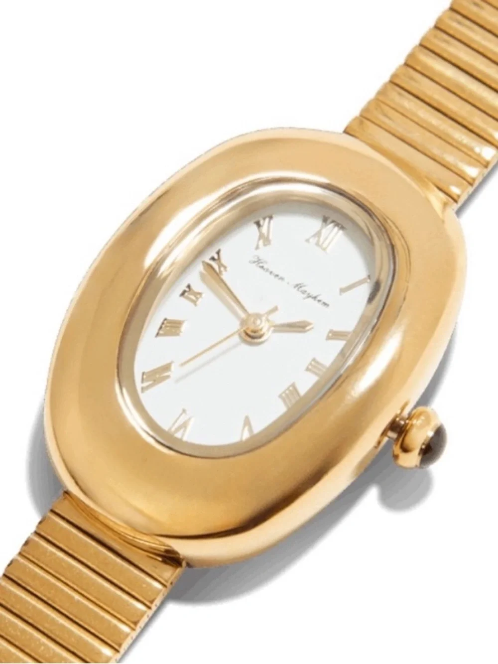 Heaven Mayhem Amara Gold Oval Women's Watch with Roman Analog Dial Classic